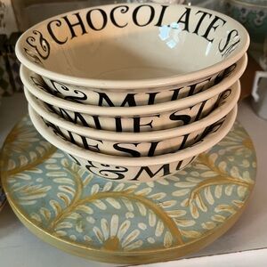 Emma Bridgewater Black Toast & Marmalade Cornflake Bowl Set 4